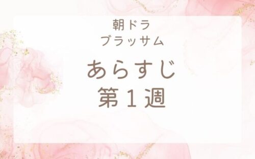 ブラッサムあらすじネタバレ第1週