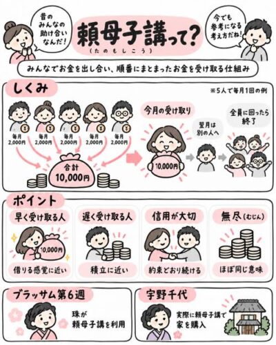 図解|頼母子講(たのもしこう)とは?意味や仕組みをわかりやすく解説!